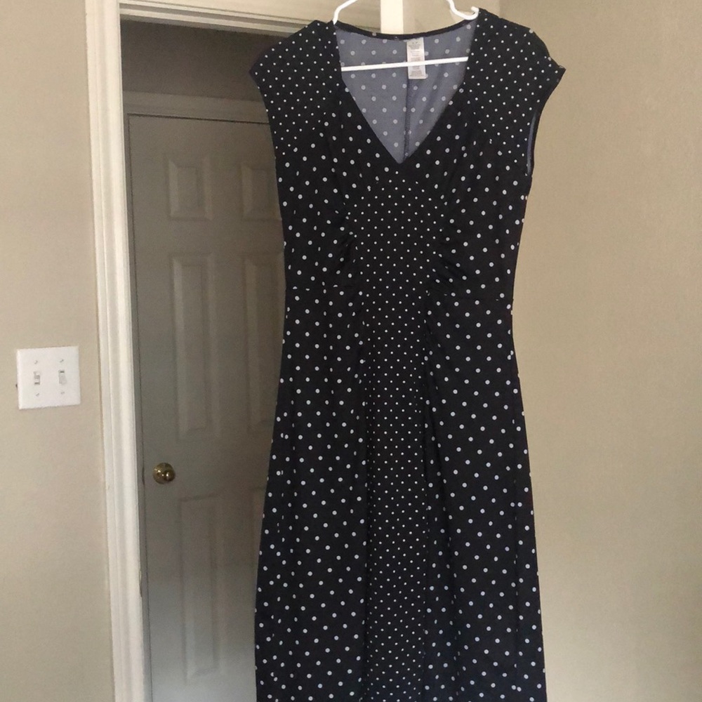 Polka dot black and white dress